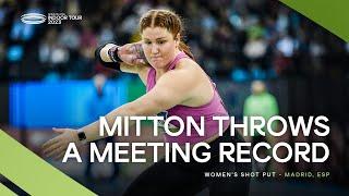 Mitton  surprises Haley to win the women's shot put | World Indoor Tour 2023