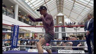 MICK CONLAN SHADOWBOXES IN FRONT OF CROWD IN BELFAST @ OPEN WORKOUT!