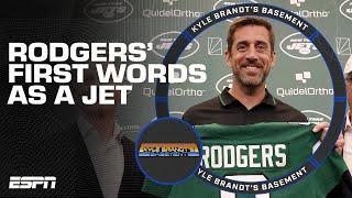 Takeaways from Aaron Rodgers' first words as a New York Jet | Kyle Brandt's Basement