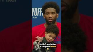 Joel Embiid & his son share a FUNNY moment after his Game 1 W! No more questions !| #Shorts