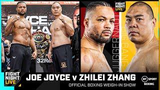 Joe Joyce  Zhilei Zhang LIVE weigh-in show including exclusive interviews and intense face-offs