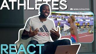 Noah Lyles reacts to 19.31 200m gold medal run   | Athletes React