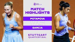 Anastasia Potapova vs. Caroline Garcia | 2023 Stuttgart Quarterfinal | WTA Match Highlights