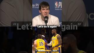 "Let’s do it again" - Austin Reaves Talks Celebrating With LeBron!  | #shorts