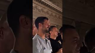 Novak Djokovic moved to tears after during a hero’s welcome home with the Serbian Basketball team