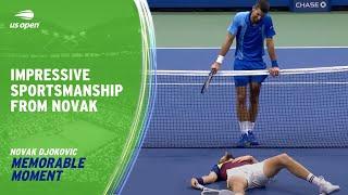 Novak Djokovic Checks on Daniil Medvedev in Men's Singles Final | 2023 US Open