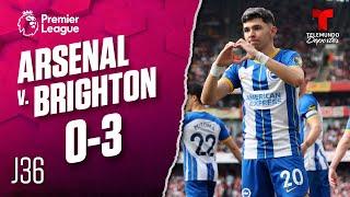 Highlights & Goals | Arsenal v. Brighton 0-3 | Premier League | Telemundo Deportes
