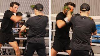 TOM ZANETTI GETS CLIPPED BY PADMAN!! / SMASHES THE PADS AT MEDIA WORKOUT AHEAD OF JARVIS FIGHT