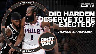 Stephen A.: James Harden didn't deserve to be ejected in Game 3 | First Take