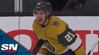Brett Howden Banks In Puck From Behind The Net To Win Game 1 For Golden Knights In OT