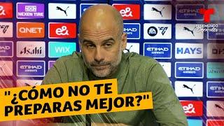 Pep Guardiola destroza a un periodista: "Cómo no te preparas mejor?" | Telemundo Deportes