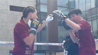 KATIES TOUGHEST TEST TO DATE? - CHANTELLE CAMERON SMASHES THE PADS AT PUBLIC WORKOUT IN DUBLIN