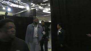 Anthony Davis walks out of Chase Center after leaving Game 5