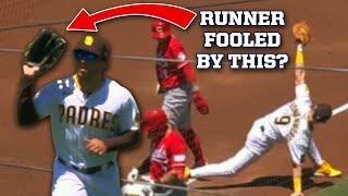 Outfielder dekes runner with simple move, a breakdown