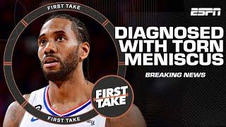 Kawhi Leonard diagnosed with torn meniscus in right knee | First Take