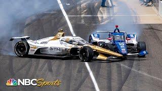 Rinus VeeKay hits Alex Palou on pit road, assessed drive-through penalty | Motorsports on NBC