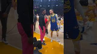 Steph greets Bronny after Warriors vs. Lakers