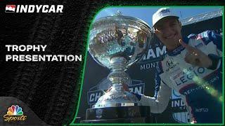 Alex Palou's IndyCar Series championship trophy presentation | Motorsports on NBC