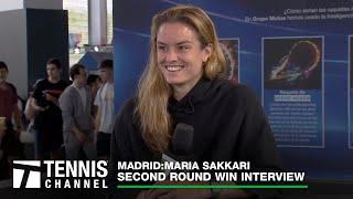 Maria Sakkari Shares Fitness Routine During Tournaments | 2023 Madrid Second Round Win Interview