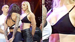 JULLY POCCA PUTS MINT DOWN DANIELLA HEMSLEY BRA AT X-RATED KINGPYN WEIGH IN