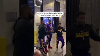 LeBron messed up his handshake with Beasley