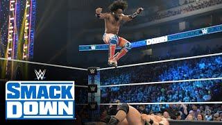 Xavier Woods launches an aerial assault on LA Knight