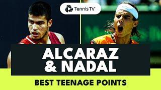 Carlos Alcaraz & Rafael Nadal | Best ATP Tennis Shots As Teenagers