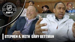 Stephen A. sat with NHL commissioner Gary Bettman for Game 2 of Rangers-Devils | NHL on ESPN