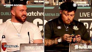 WTF? Jay McFarlane Solves Rubiks Cube & Talks Phonebox Fighting in Thomas Carty Press Conference