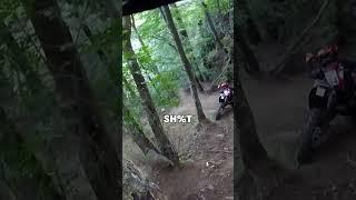 Knocking a motorbike rider down a steep hill "Sorry Bro"