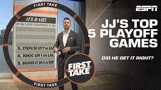 JJ Redick's Top ️ NBA Playoff Performances + Mad Dog SOUNDS OFF ️ | First Take