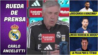 REAL MADRID Ancelotti y la BAJA de Benzema Qué opina de un REGRESO de MESSI al Barcelona? | La Liga