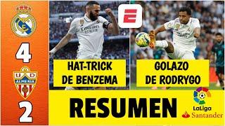 GOLEADA del Real Madrid con triplete de Benzema y golazo de Rodrygo ante el Almería | La Liga