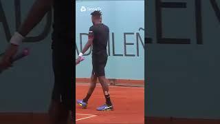 UNBELIEVABLE Monfils Jumping Forehand In Madrid