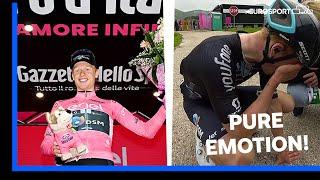 Emotional Leknessund Reacts To Being First Norwegian In 42 years To Lead Giro d'Italia! | Eurosport