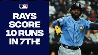 10-RUN INNING!! The Rays go from being no-hit to rallying off 10 straight!