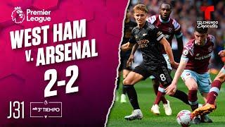 Highlights & Goals | West Ham v. Arsenal 2-2 | Premier League | Telemundo Deportes