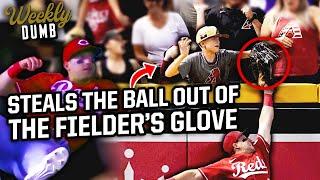 Kid steals ball out of fielder's glove during catch | Weekly Dumb
