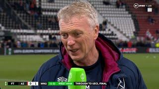 David Moyes reacts to West Ham reaching a European final for the first time in 47 years!