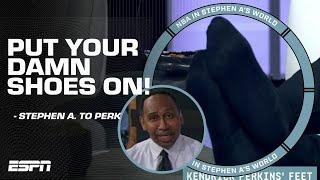 PUT YOUR DAMN SHOES ON! - Stephen A. didn't appreciate Perk taking his shoes off
