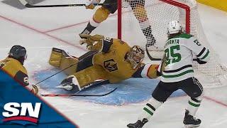Golden Knights' Adin Hill Makes Unbelievable Diving Save To Rob Stars' Kiviranta Of Sure-Goal