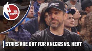 Aaron Rodgers among the stars in attendance for Heat-Knicks Game 1 Start | NBA on ESPN