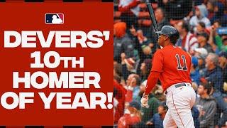 ABSOLUTELY DEMOLISHED! Rafael Devers is first AL player to reach 10 homers with this no-doubter!