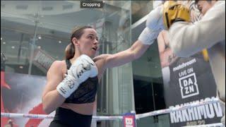 SKYE NICOLSON HAMMERS THE PADS DURING PUBLIC WORKOUT IN CARDIFF!