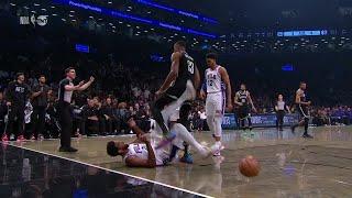 Joel Embiid given FLAGRANT foul for KICKING Nic Claxton | NBA on ESPN
