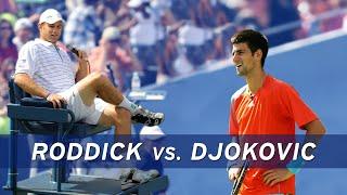 Hilarious Exhibition Match! | Andy Roddick vs. Novak Djokovic | 2008 US Open