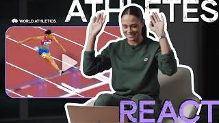 Sydney McLaughlin-Levrone reacts to WORLD RECORD  | Athletes React