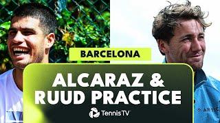 Carlos Alcaraz & Casper Ruud Practice Highlights | Barcelona 2023