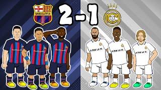 BARCA WIN EL CLASICO! (2-1 Barcelona vs Real Madrid 2023 Kessie Roberto Parody Goals Highlights)