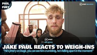 Jake Paul Reacts To CRAZY Weigh-In With Tommy Fury  "He's Falling Apart In The Moment!"